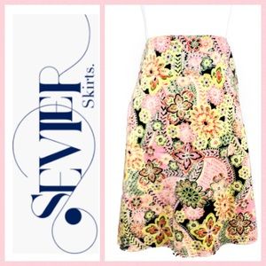 Sevier Custom Skirt Vibrant Pattern Size 14